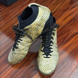 Gold and Black Men's Football Cleats